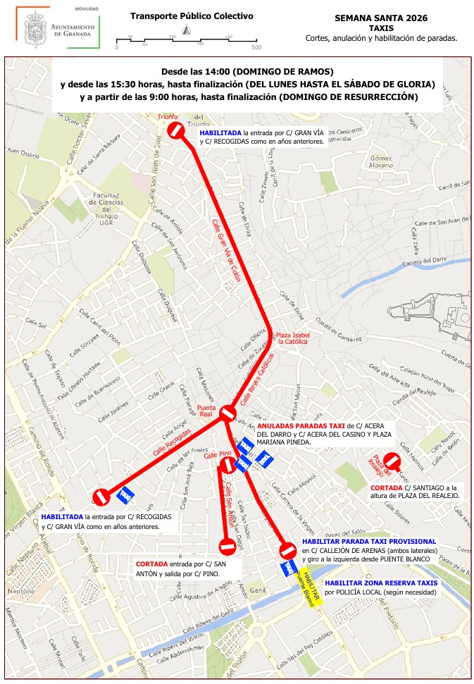 Taxi Holy Week 2026 Granada