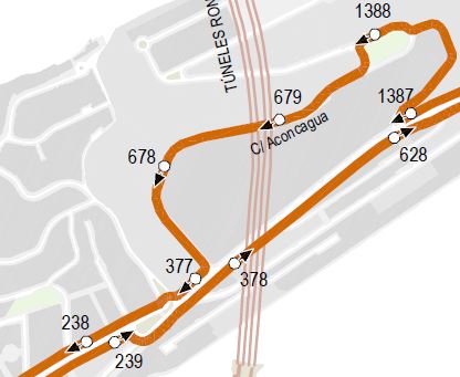 linea 9 entra a calle Aconcagua