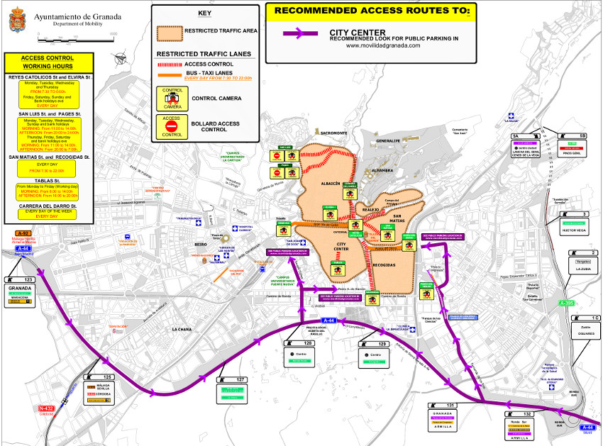 Access to city center map