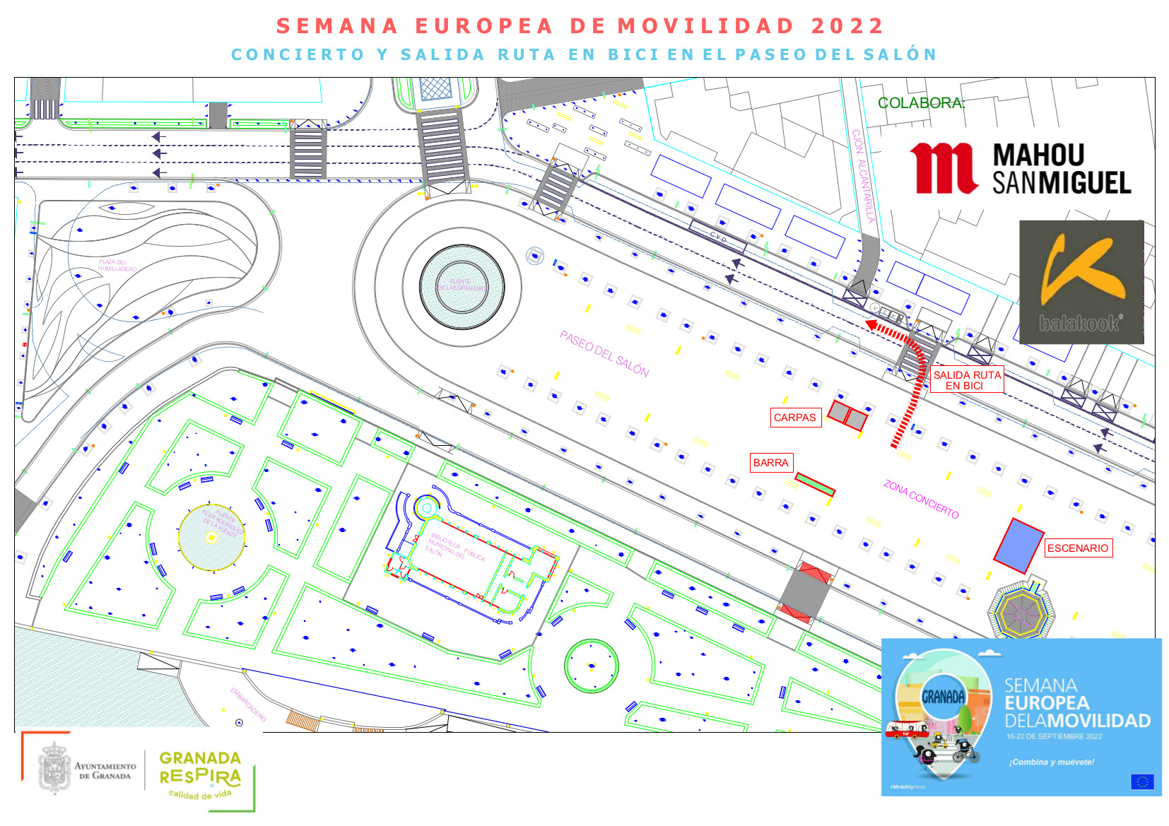 Plano Concierto fiesta de inuguración salida ruta ciclista