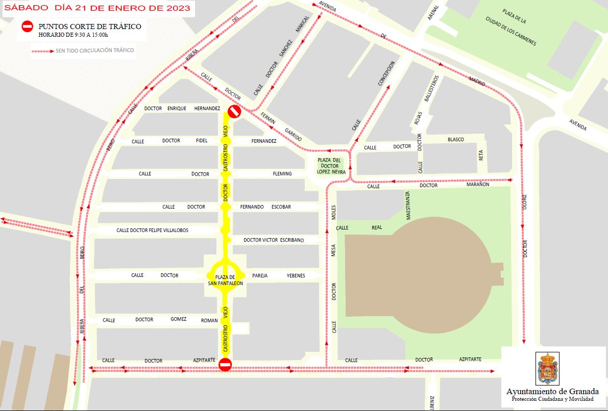 Corte de tráfico dia sin coche doctor castroviejo 21 de enero de 2023